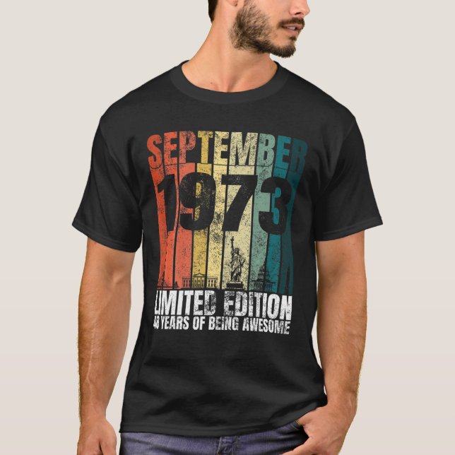 Camiseta Viñeta Septiembre 1973 Gráfica Bday 48 Años 48º (Anverso)