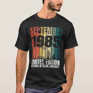 Camiseta Viñeta Septiembre De 1985 Gráfica Bday 36 Años 36