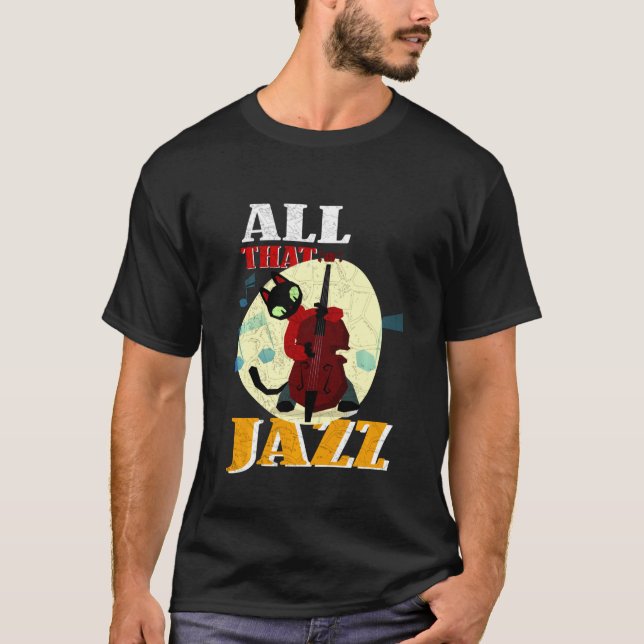 Camiseta Viñeta Todo Ese Gato De Música De Jazz Jugando En  (Anverso)