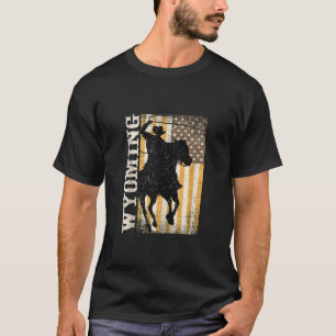 Camiseta Viñeta Wyoming Rodeo Ropaje Oeste Cowboy Americano