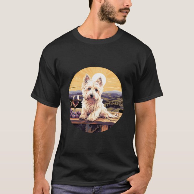 Camiseta Vineyar de perro divertido en el territorio blanco (Anverso)