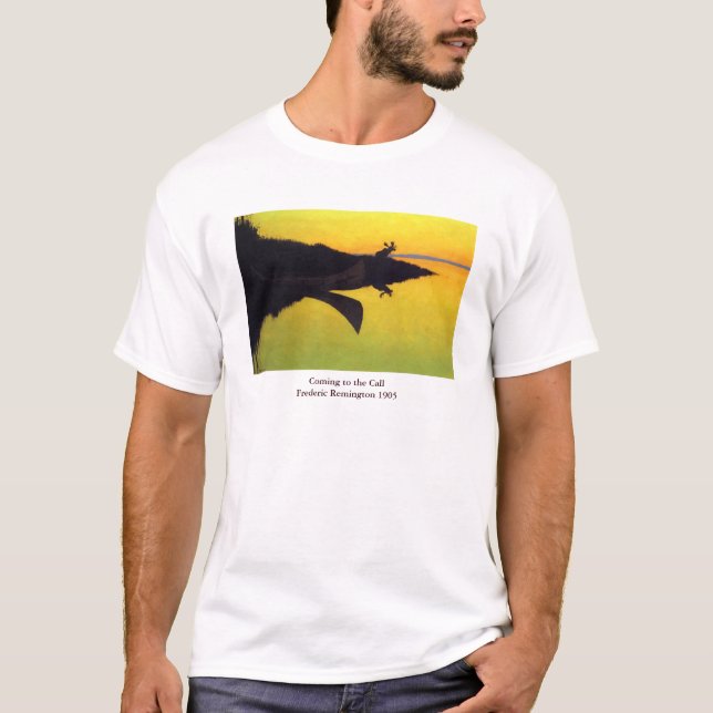 Camiseta Viniendo a la llamada ~ Frederic Remington (Anverso)