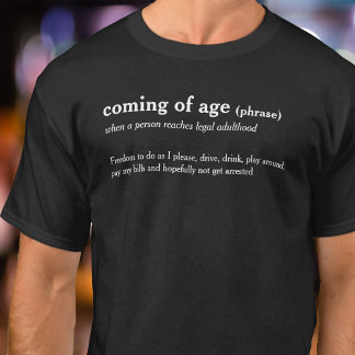 Camiseta Viniendo de la definición del diccionario de edad