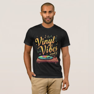 Camiseta Vinil Vibes Only Retro Turntable Tee