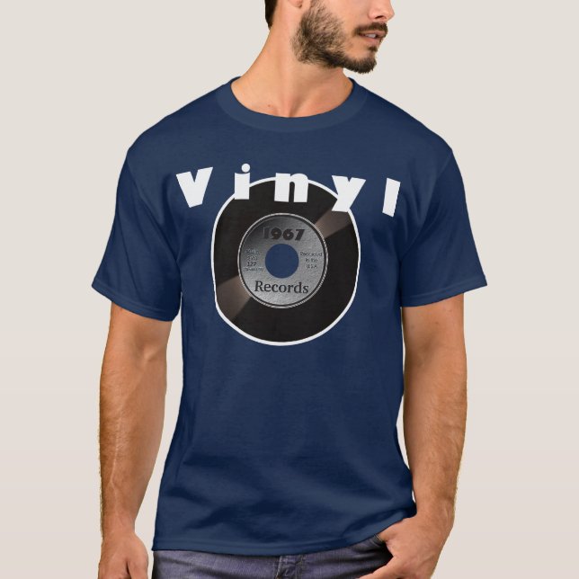 Camiseta Vinilo 45 Gris (Anverso)