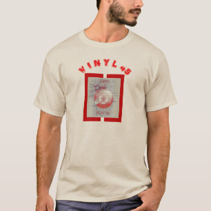 Camiseta Vinilo 45 rojo y gris 2
