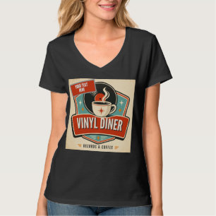 Camiseta Vinilo Diner, Records & Coffee – Música Retro