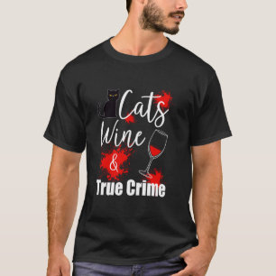 Camiseta Vino Amante de Gatos True Crime