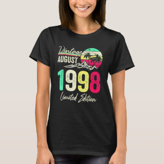 Camiseta Vino añejo de 24 años de agosto de 1998 cumpleaños