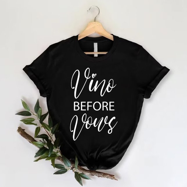 Camiseta Vino Antes de los Votos | Fiesta de Despedida de S (Vino Before Vows | Funny Bachelorette Party T-Shirt)