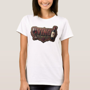 Camiseta VINO Artística Dorada