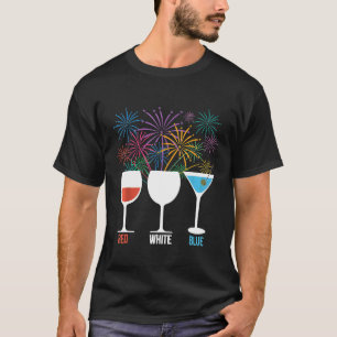 Camiseta Vino Azul Blanco Rojo Vidrio Glass Fuego De Estado