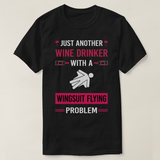 Camiseta Vino Beber traje de ala voladora (Diseño del anverso)