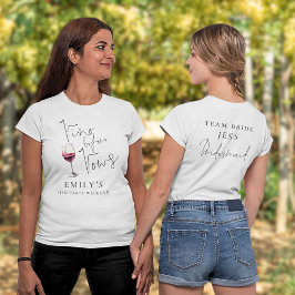 Camiseta Vino Before Vows Dama de Honor Nombre en la Parte 
