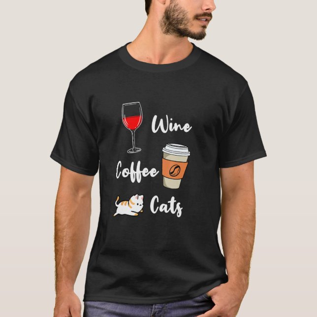 Camiseta Vino Café Gatos (Anverso)