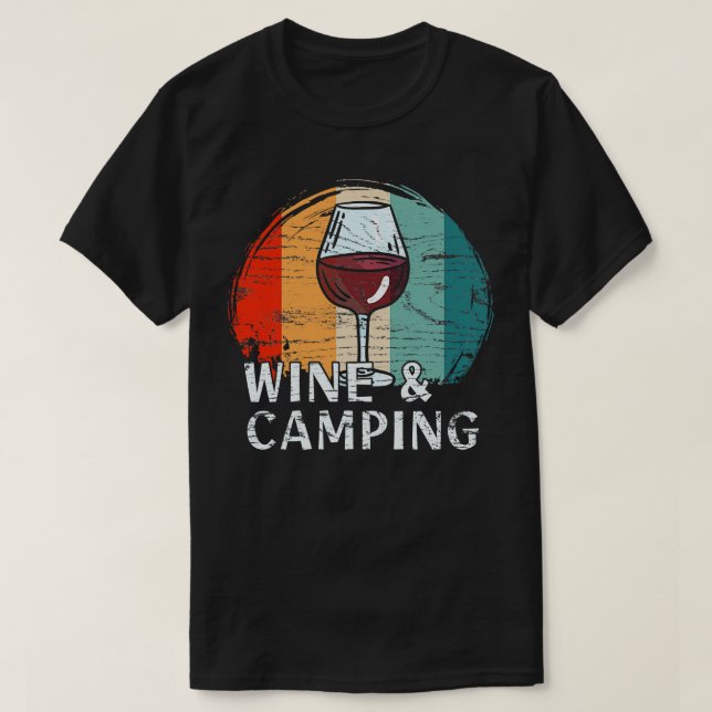 Camiseta Vino de bebida de camping 4 (Diseño del anverso)