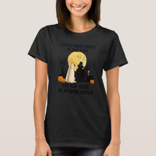 Camiseta Vino de bruja y mamá de perro afgano Halloween Cos