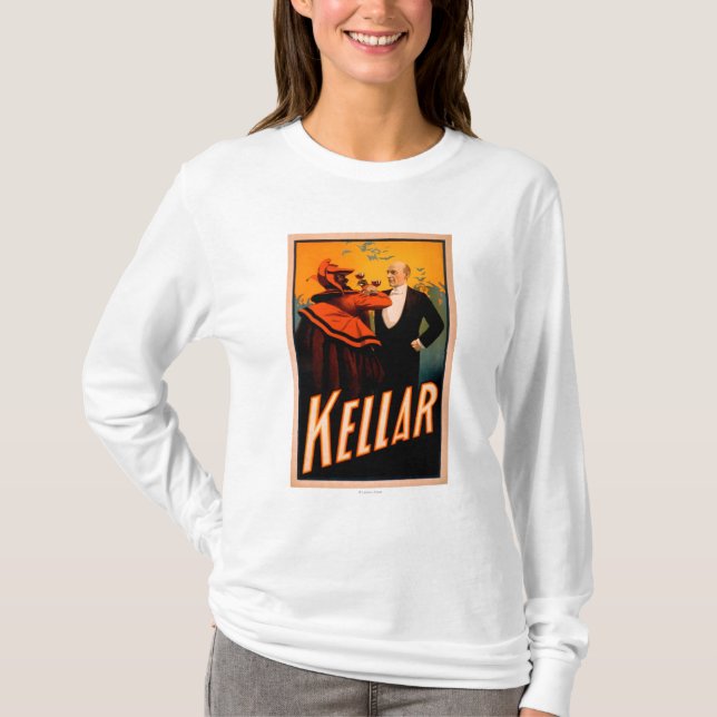 Camiseta Vino de consumición del mago de Kellar con el (Anverso)