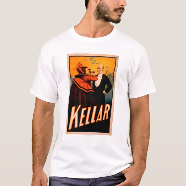Camiseta Vino de consumición del mago de Kellar con el (Anverso)