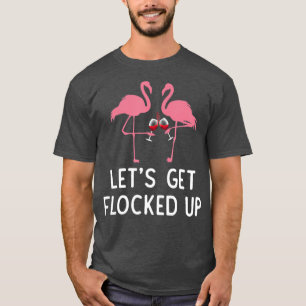 Camiseta Vino de flamingo divertido en masa Bebida