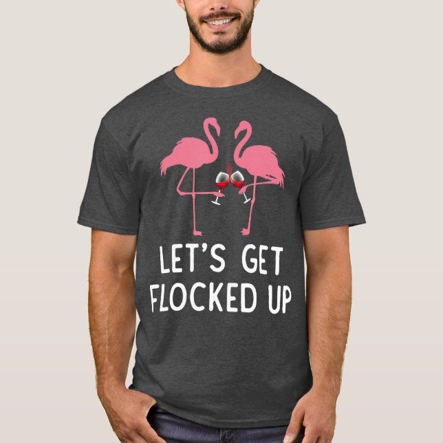 Camiseta Vino de flamingo divertido en masa Bebida (Anverso)