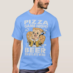 Camiseta Vino de la noche del juego Pizza luego ByeBye Worl