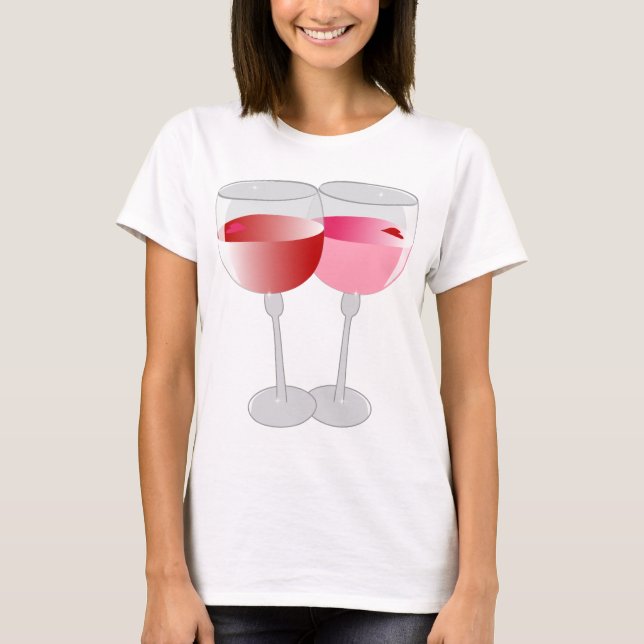 Camiseta Vino de la tarjeta del día de San Valentín (Anverso)