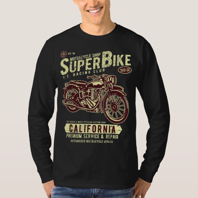 Camiseta Vino de la tienda de motocicletas Super Bike Perso (Anverso)