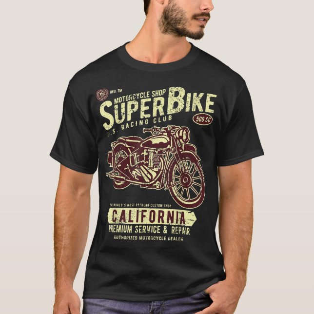 Camiseta Vino de la tienda de motocicletas Super Bike Perso (Anverso)