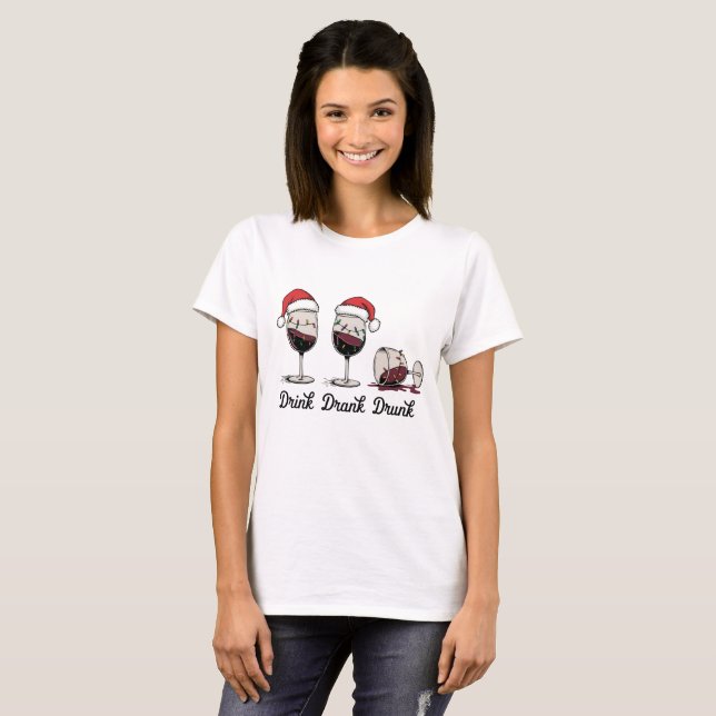 Camiseta Vino de Navidad Bebido Bebí Borracho (Anverso completo)