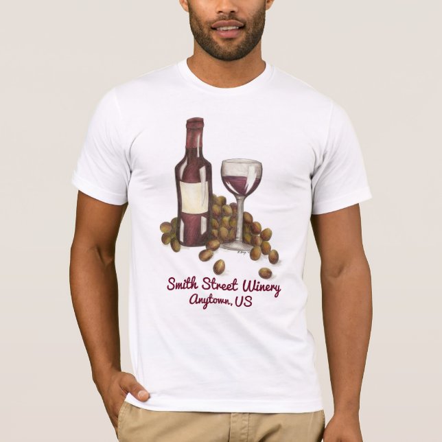 Camiseta Vino de personalizado Vino Vidrio Vidrio + Camiset (Anverso)