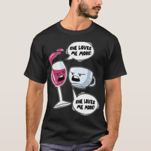 Camiseta Vino de Vino o Café Coffein aweso Copa de Café