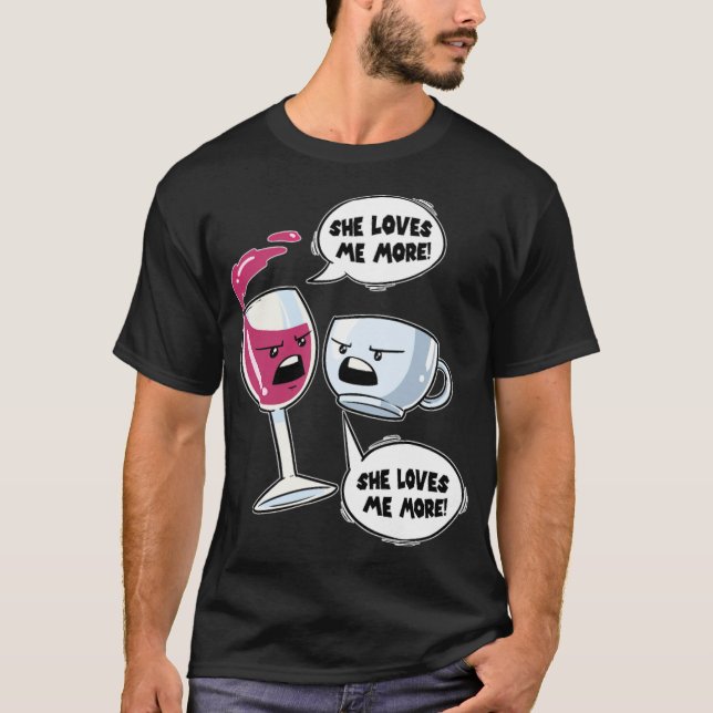 Camiseta Vino de Vino o Café Coffein aweso Copa de Café (Anverso)