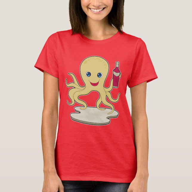 Camiseta Vino frasco de Octopus (Anverso)