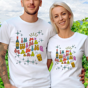 Camiseta Vino Haciendo Hobby Personalizado Texto al revés