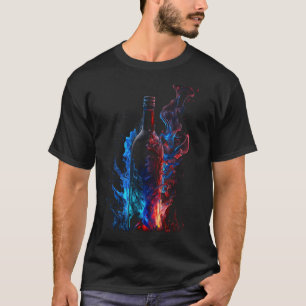 Camiseta Vino Llamas Copa de Vino Uvas Retro Viticultor Vin