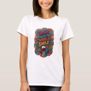 Camiseta Vino morado de moda HACE QUE EL MUNDO SONRÍA