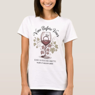 Camiseta Vino Personalizado Antes de los Votos Novia de Nap