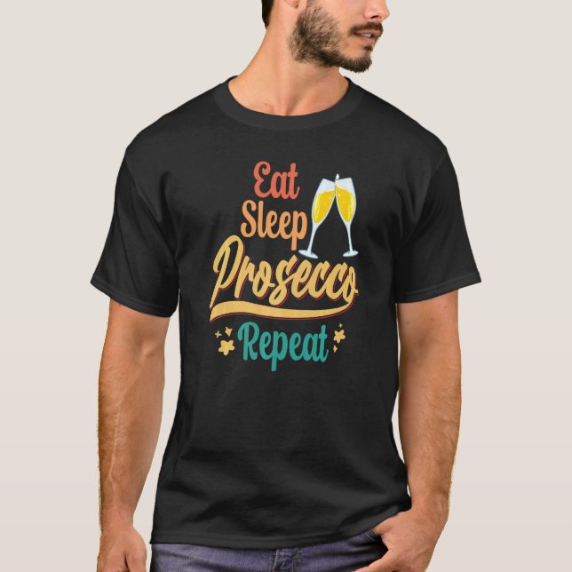 Camiseta Vino Prosecco Champagne Cocktails Rosa Botella ita (Anverso)