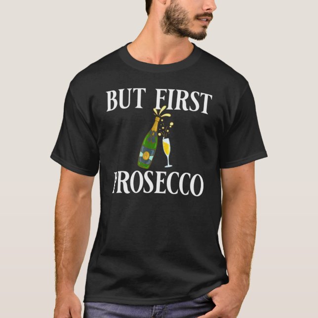Camiseta Vino Prosecco Champagne Cocktails Rosa Botella ita (Anverso)
