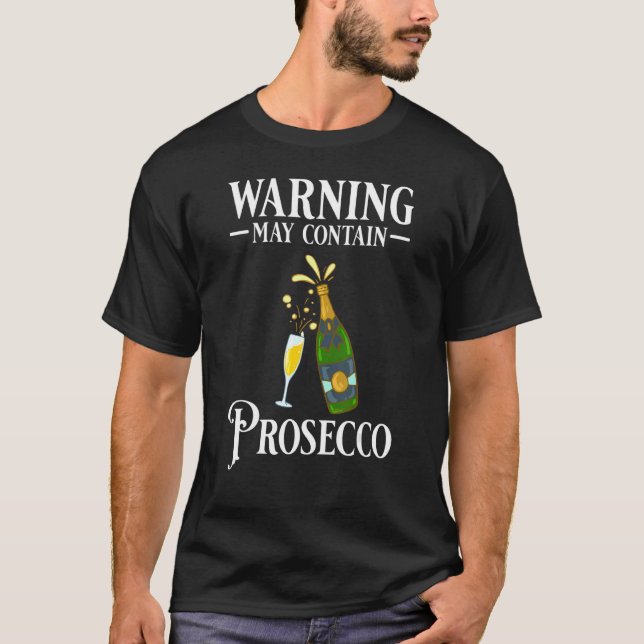 Camiseta Vino Prosecco Champagne Cocktails Rosa Botella ita (Anverso)