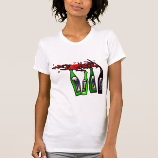 Camiseta Vino que vierte de las botellas