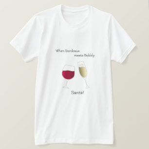 Camiseta Vino Rojo Champagne Bubbly anima a los tostadores