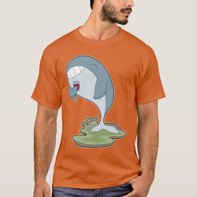 Camiseta Vino rojo de cristal de ballena (Anverso)