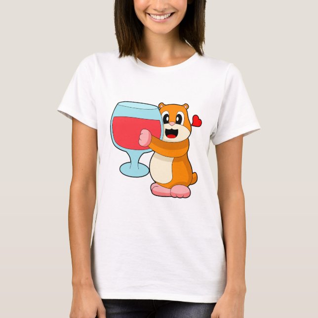 Camiseta Vino Rojo de Hamster (Anverso)