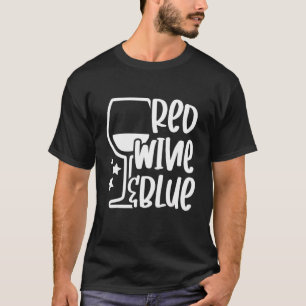 Camiseta Vino Rojo Y Azul 4 De Julio Fiesta 4 De Julio