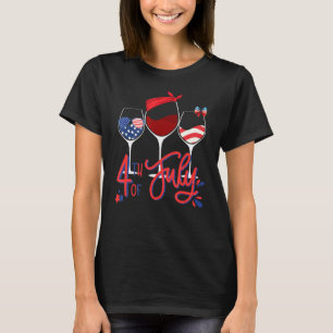 Camiseta Vino Rojo Y Azul 4 De Julio Vino Rojo Azul Blanco