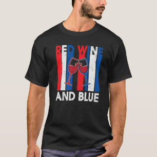 Camiseta Vino rojo y azul 4 de julio vino rojo blanco azul