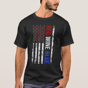 Camiseta Vino Rojo Y Azul S Para Mujeres Hombres Bandera Es
