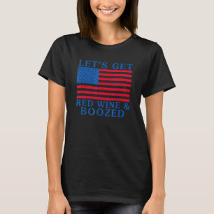 Camiseta Vino Rojo Y Bootizado 4 De Julio Estadounidense